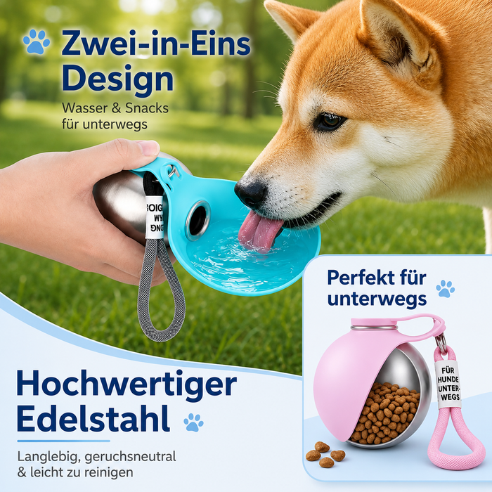 PawDrop™ 2-in-1 Hunde-Trinkflasche 🐶💧