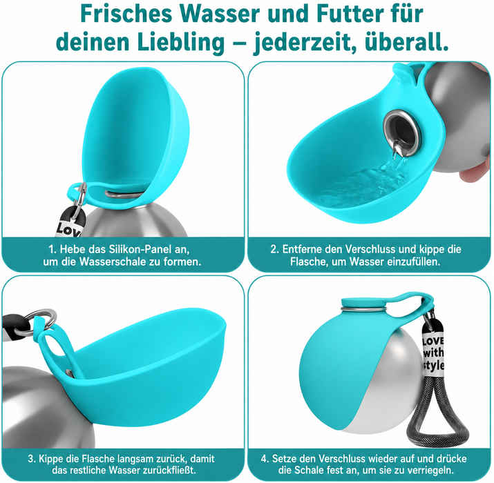 PawDrop™ 2-in-1 Hunde-Trinkflasche 🐶💧