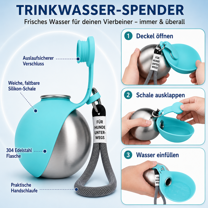 PawDrop™ 2-in-1 Hunde-Trinkflasche 🐶💧
