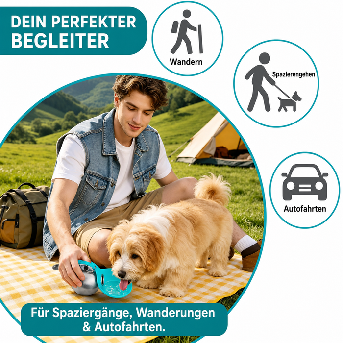 PawDrop™ 2-in-1 Hunde-Trinkflasche 🐶💧
