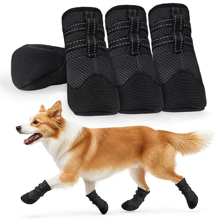 Hundeschuhe rutschfest atmungsaktiv in Pink und Grau