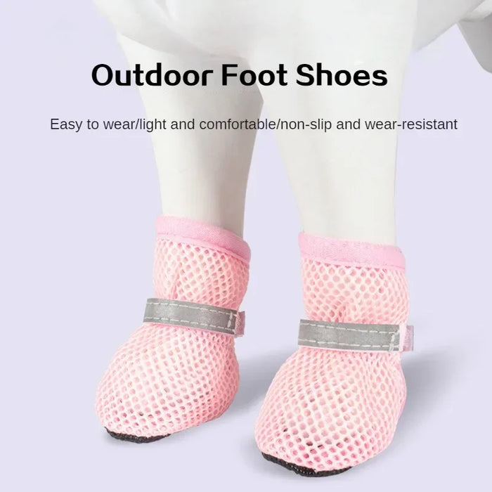 Atmungsaktive Hundeschuhe aus Mesh mit Gummisohle