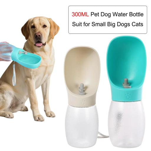 Auslaufsichere Trinkflasche für Hunde mit Napf, 300 ml